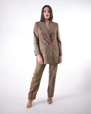 Home 8 Reflective burgundy-green suit pants